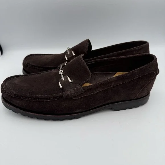 Cole Haan Brown Suede‎ Horse Bit Loafer Driver ShoesNikeAir Mens Size 11 - Picture 3 of 8